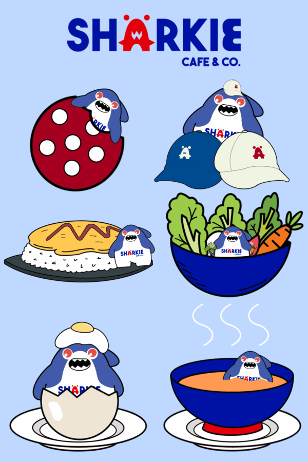 Sticker collection: Sharkie Café & Co.